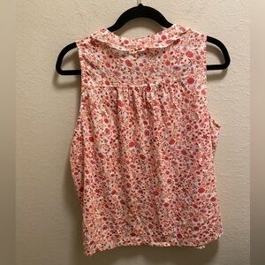 Chic Floral Sleeveless Blouse - Red